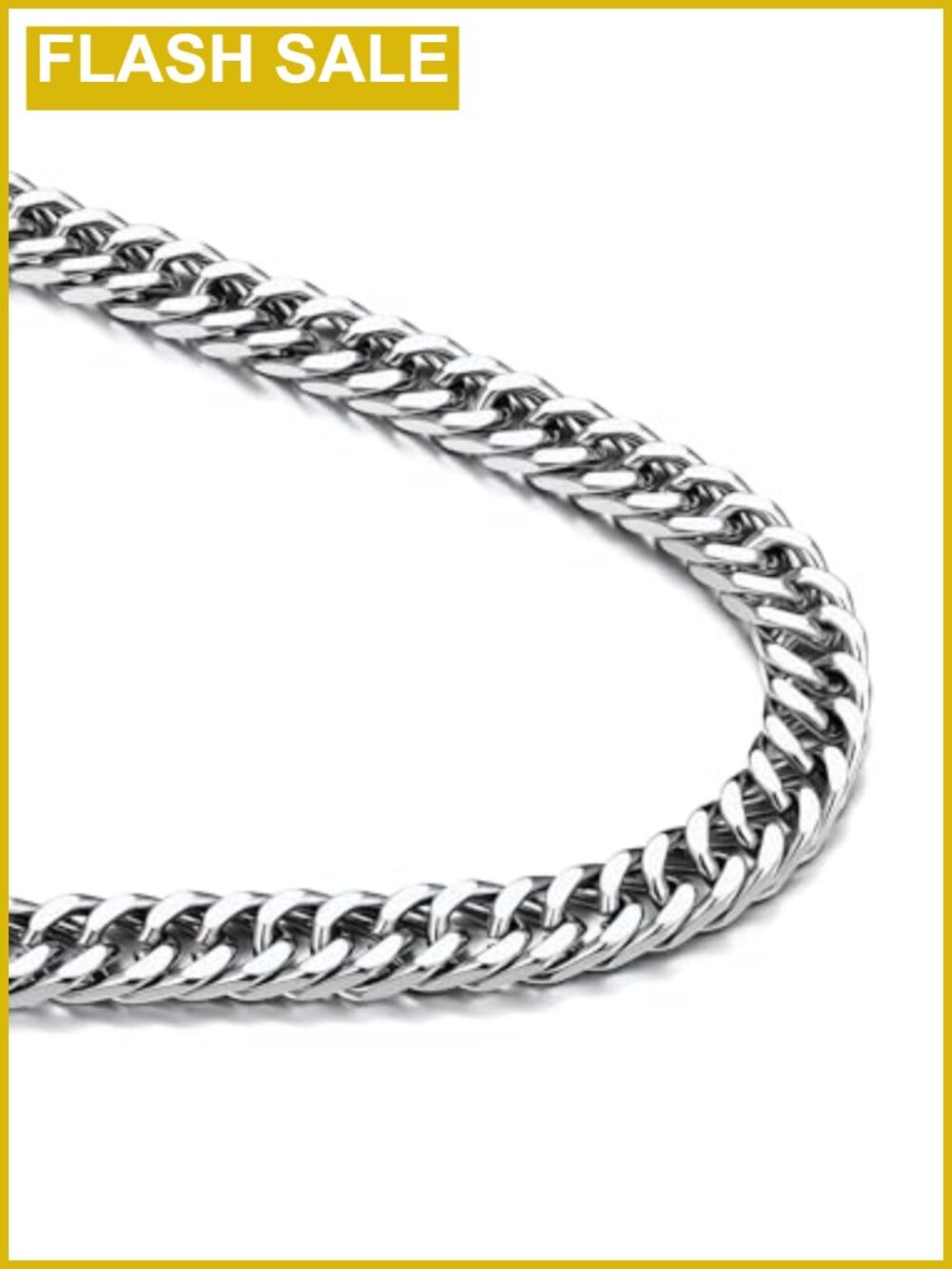 Mens Miami Cuban Link Necklace Stainless Steel Hip Hop Chain